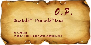 Oszkó Perpétua névjegykártya